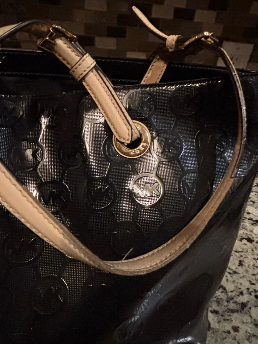 Michael Kors Black Leather Tote Bag